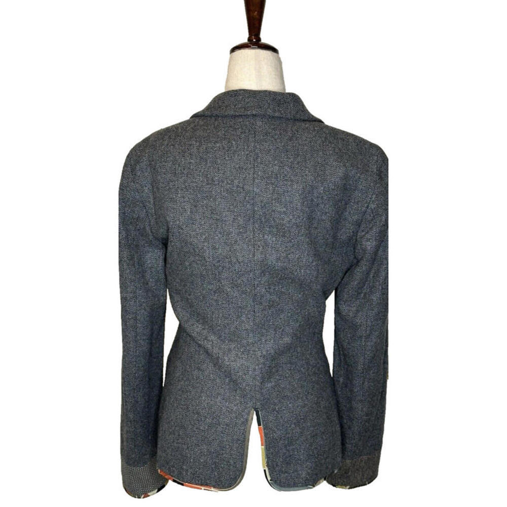 Piazza Sempione Gray Wool Herringbone Blazer Jacket Womens IT 42/US 6 Lined - Picture 4 of 9
